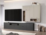 Wohnwand Nuvola in grau und Kaschmir Wohnkombination 4-teilig 305 x 208 cm