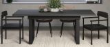 Esstisch Thorad in grau und Metall schwarz Industrial Look ausziehbar 160 - 200 cm