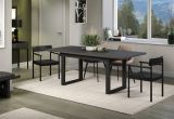 Esstisch Thorad in grau und Metall schwarz Industrial Look ausziehbar 160 - 200 cm