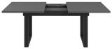 Esstisch Thorad in grau und Metall schwarz Industrial Look ausziehbar 160 - 200 cm