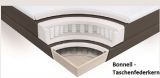 Boxspringbett Isabelle 180 x 200 cm Leder Optik muddy Taschenfederkern Matratze