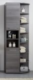 Badezimmer Hochschrank Runner in Sardegna grau Rauchsilber Badschrank 30 x 190 cm