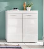 Schuhschrank Amanda Hochglanz wei Flurkommode 91 x 97 cm