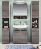 Badezimmer Badmbel Set Runner in Sardegna grau Rauchsilber Badkombination 4-teilig 148 x 190 cm
