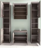 Badezimmer Badmbel Set Runner in Sardegna grau Rauchsilber Badkombination 4-teilig 148 x 190 cm