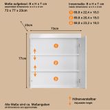 Bad H�ngeschrank Adamo in wei� Hochglanz Badschrank 73 x 77 cm