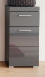 Badezimmer Unterschrank Amanda in grau Hochglanz Badschrank 37 x 79 cm