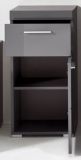 Badezimmer Unterschrank Amanda in grau Hochglanz Badschrank 37 x 79 cm