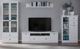 Wohnwand Milla 4-teilig in wei� im Landhausstil 369 x 196 cm