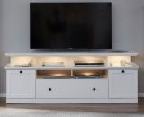 TV-Lowboard Baxter in wei im Landhausstil inklusive Podest 177 x 65 cm Komforthhe