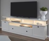 TV-Lowboard Baxter in wei matt, Landhausstil, 177 x 49 cm