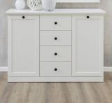Sideboard Baxter in wei im Landhausstil 119 x 88 cm mit 4 Schubksten
