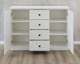 Sideboard Baxter in wei im Landhausstil 119 x 88 cm mit 4 Schubksten