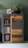 Highboard Indy in Shabby Vintage mit Matera grau Kommode Old Used Wood 87 x 118 cm