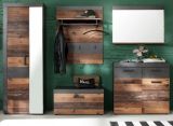 Garderoben Set Indy 5-teilig in Old Used Wood Vintage mit Garderobenschrank 265 x 192 cm