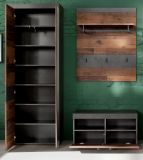 Garderobe Indy in Old Used Wood mit grau 3-teilig (160 x 192 cm)