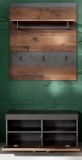 Garderobe Indy in Old Used Wood mit grau 2-teilig (80 x 192 cm)