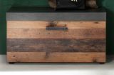 Garderobe Sitzbank Indy in Used Wood Shabby mit Matera grau Schuhbank 80 x 45 cm