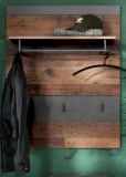 Garderobenpaneel Indy in Used Wood Shabby mit Matera grau 80 x 106 cm