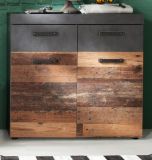 Schuhschrank Indy in Used Wood Vintage mit Matera grau 90 x 89 cm