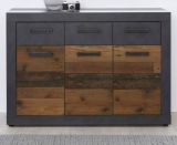 Sideboard Indy in Used Wood Shabby mit Matera grau Kommode 117 x 86 cm