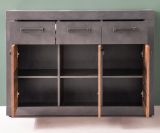Sideboard Indy in Used Wood Shabby mit Matera grau Kommode 117 x 86 cm
