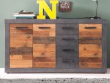 Sideboard Indy in Used Wood Shabby und Matera grau Kommode 151 x 86 cm