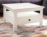 Couchtisch Baxter in wei� 70 x 70 cm im Landhausstil mit Schublade