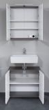 Badezimmer Spiegelschrank Line in Sardegna grau Rauchsilber Badschrank 2-trig 60 x 67 cm