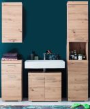 Badezimmer Badmbel Set Amanda in Eiche / Asteiche Badkombination 4-teilig 163 x 190 cm