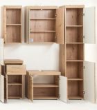 Badezimmer Badmbel Set Amanda in Eiche / Asteiche Badkombination 4-teilig 163 x 190 cm