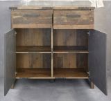 Kommode Prime in Old Used Wood Design mit Matera grau Anrichte Shabby 119 x 110 cm