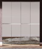 Garderobenschrank mit Spiegel Mirror in wei mit Spiegeltren - Schuhschrank 148 x 191 cm