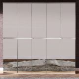 Garderobenschrank mit Spiegel Mirror in wei mit Spiegeltren - XXL Schuhschrank 185 x 191 cm