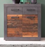 Kommode Indy in Used Wood Shabby mit Matera grau 82 x 86 cm
