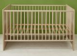 Babyzimmer Babybett Olivia in Sonoma Eiche hell Gitterbett mit Schlupfsprossen und Lattenrost 70 x 140 cm Liegeflche