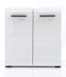 Badezimmer Waschbeckenunterschrank Skin in wei Hochglanz Badschrank 60 x 56 cm