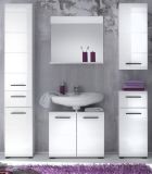 Badezimmer Hochschrank Skin in wei� Hochglanz 30 x 182 cm