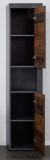 Badezimmer Hochschrank Cancun / Indy in Old Used Wood und grau 36 x 184 cm