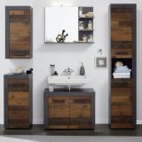Badezimmer Waschbeckenunterschrank Cancun / Indy in Old Used Wood und grau Badschrank 72 x 56 cm