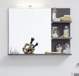 Badezimmer Spiegel Cancun / Indy in Matera grau Wandspiegel mit Ablage 72 x 57 cm