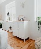 Kommode Vestland in wei und Artisan Eiche Landhaus 80 x 90 cm