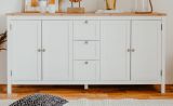 Sideboard Vestland in wei und Artisan Eiche Landhaus Anrichte 180 x 90 cm Kommode