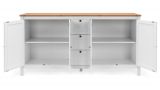 Sideboard Vestland in wei und Artisan Eiche Landhaus Anrichte 180 x 90 cm Kommode