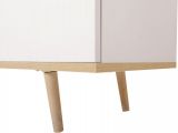 Sideboard Lundby in matt wei� mit Sonoma Eiche massiv Kommode skandinavisch 200 x 68 cm Anrichte
