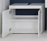 Badezimmer Waschbeckenunterschrank Amanda in wei Hochglanz Badschrank 2-trig 60 x 56 cm