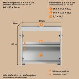Badezimmer Waschbeckenunterschrank Adamo in wei� Hochglanz Badschrank 2-t�rig 60 x 56 cm