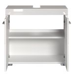 Badezimmer Waschbeckenunterschrank Adamo in wei� Hochglanz Badschrank 2-t�rig 60 x 56 cm