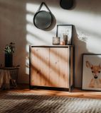 Kommode Malta in Artisan Eiche und Anthrazit Industrial Look 80 x 88 cm