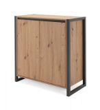 Kommode Malta in Artisan Eiche und Anthrazit Industrial Look 80 x 88 cm